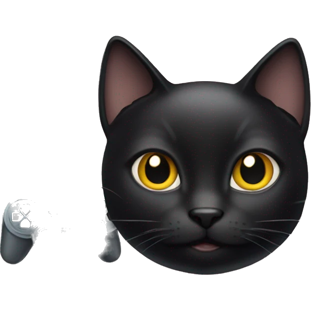 A Black Cat With a psp emoji