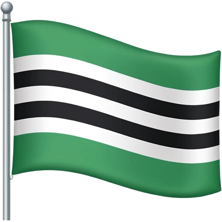 No js do a flag with green on top white in the middle and black on the bottom three sections don’t add any symbols or anything just those three colors spilt like top middle and bottom  emoji