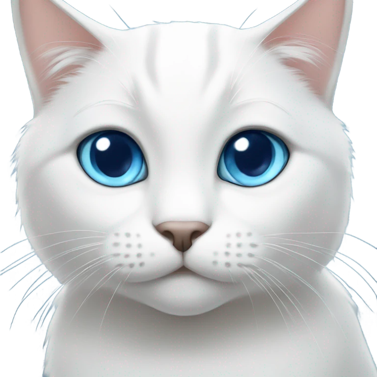 A white cat with blue eyes emoji