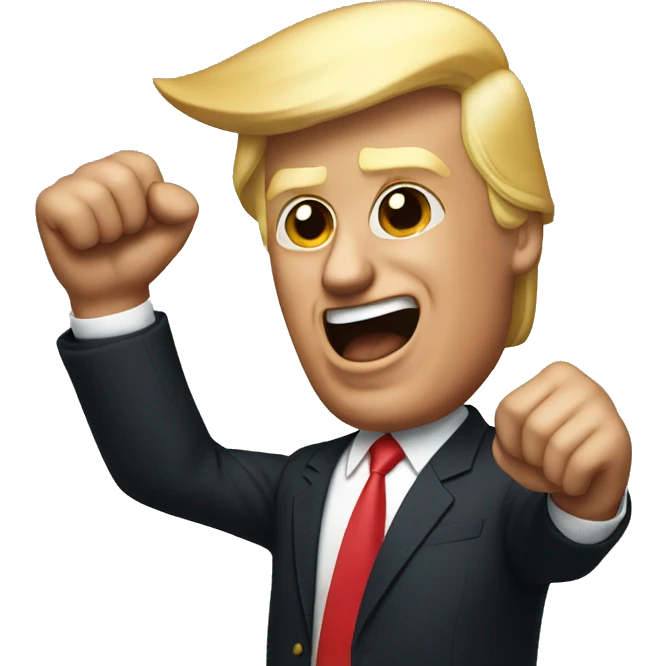 Donald Trump with fist in the air celebrating emoji