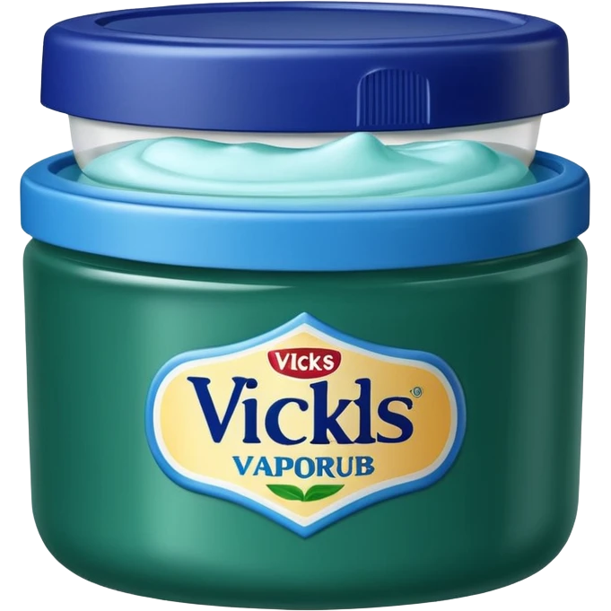 make an emoji of Vicks Vaporub - it should have a dark green lid and a blue tub emoji