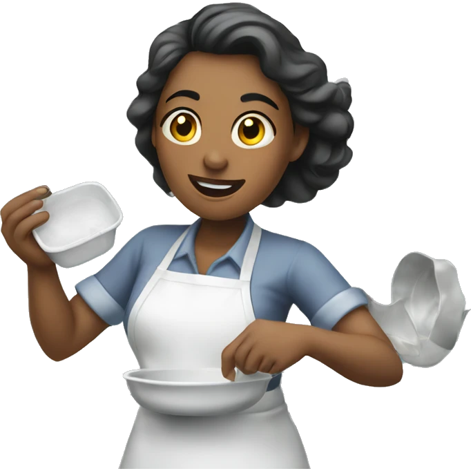 A women doing dishes emoji