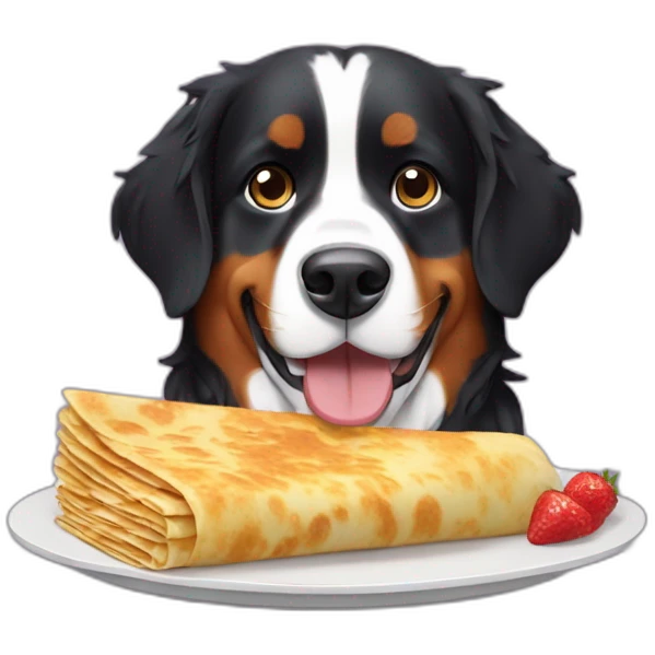 bernese dog eating crepe emoji