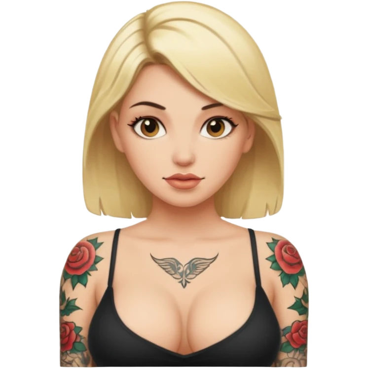 blonde with big boobs and tattoos emoji