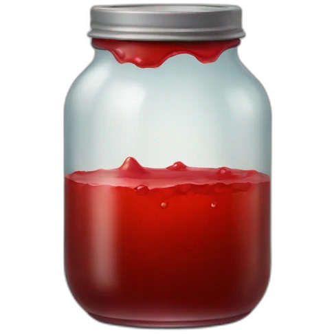 jar with red sirup leak walking emoji
