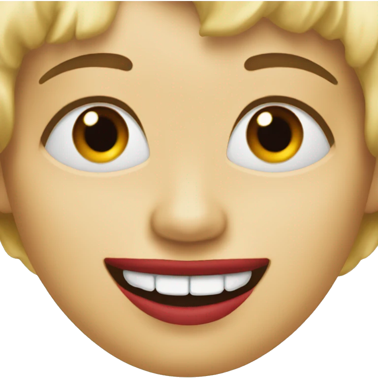  white foot with a red lips, eyes and smile emoji