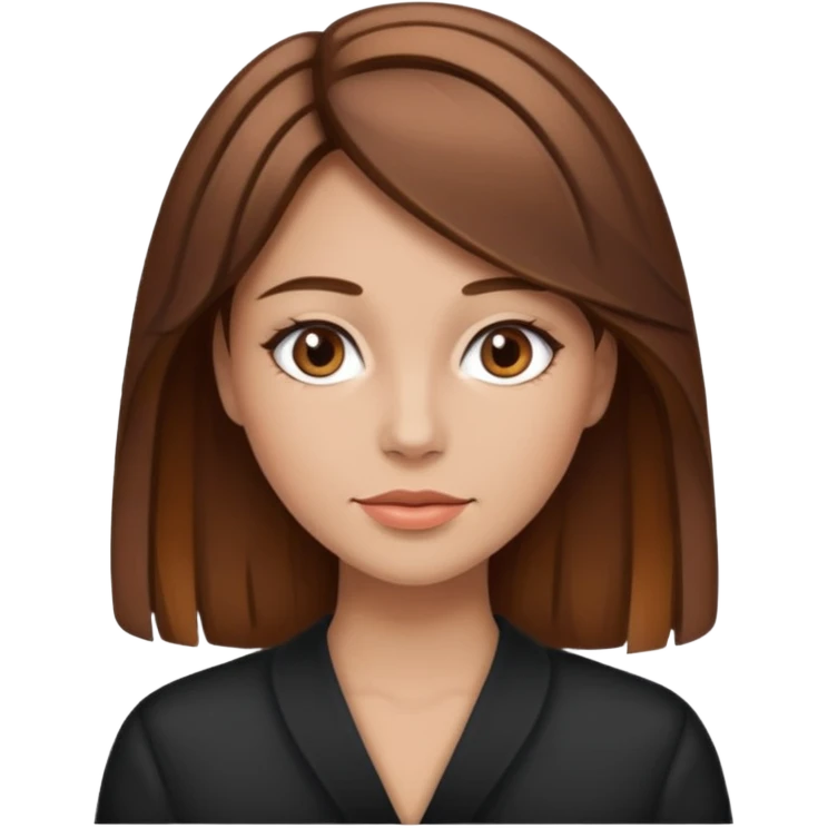 women with brown hair and highlight strands emoji