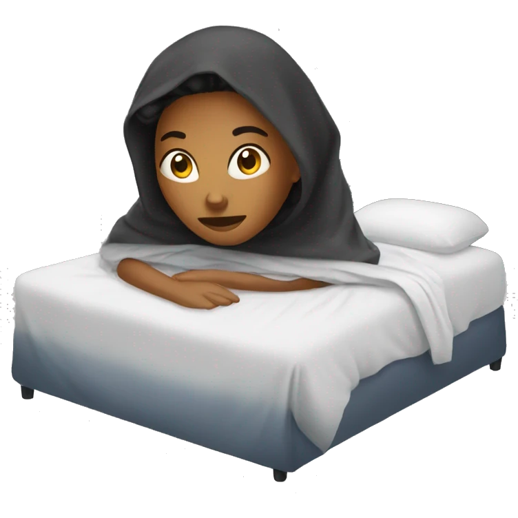 woman under the bed covers emoji