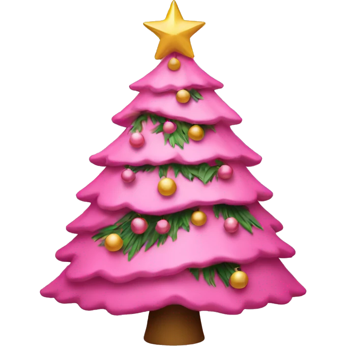 Pink Christmas tree emoji