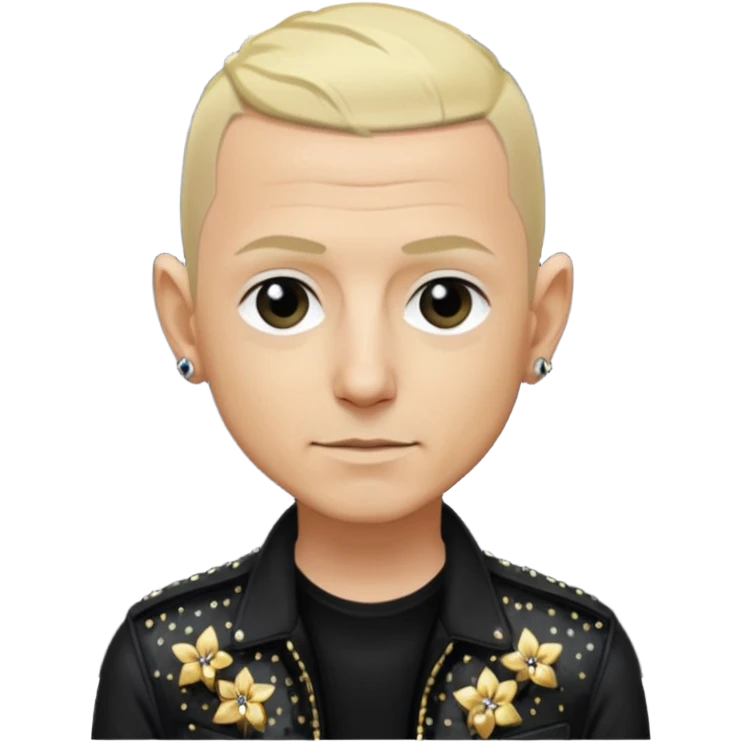 Chester Bennington with blonde hair, black sequin tour outfit  emoji