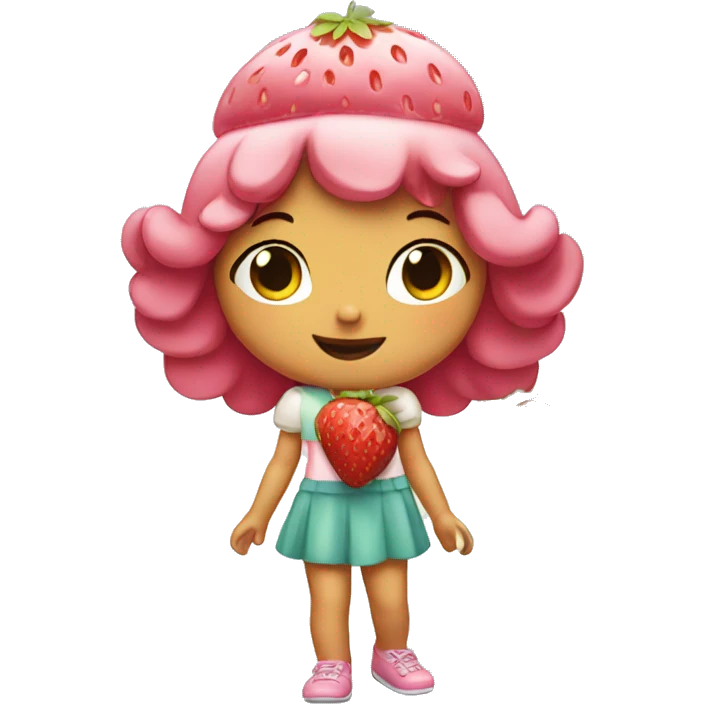 strawberry shortcake with a mirror in her hand emoji