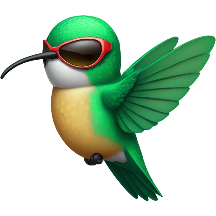 Hummingbird wearing sunglasses  emoji