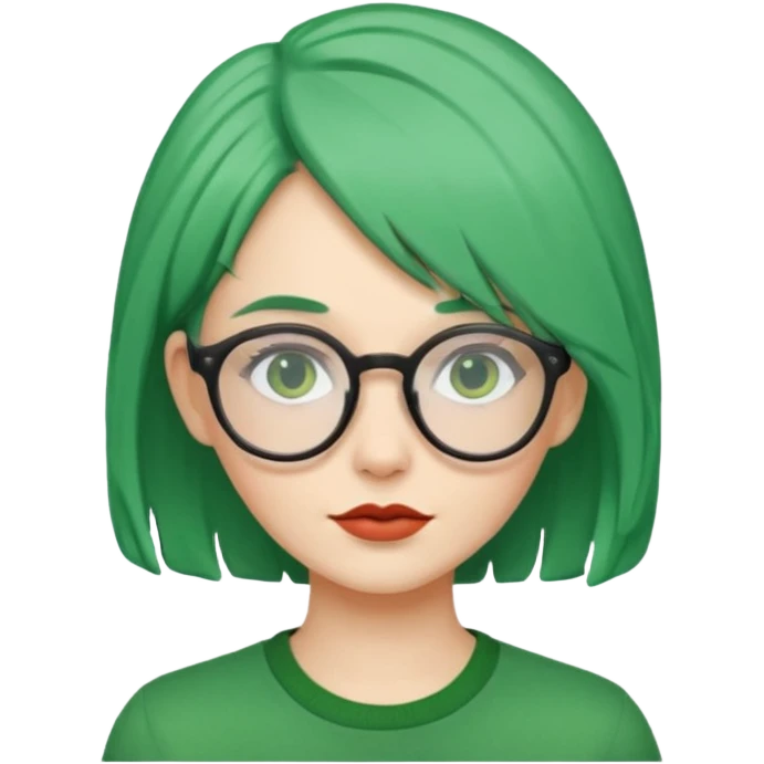woman with green hair and glasses emoji