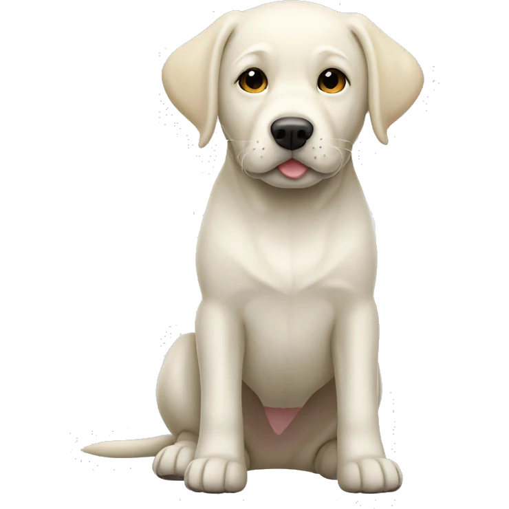 White Labrador wear combineson emoji