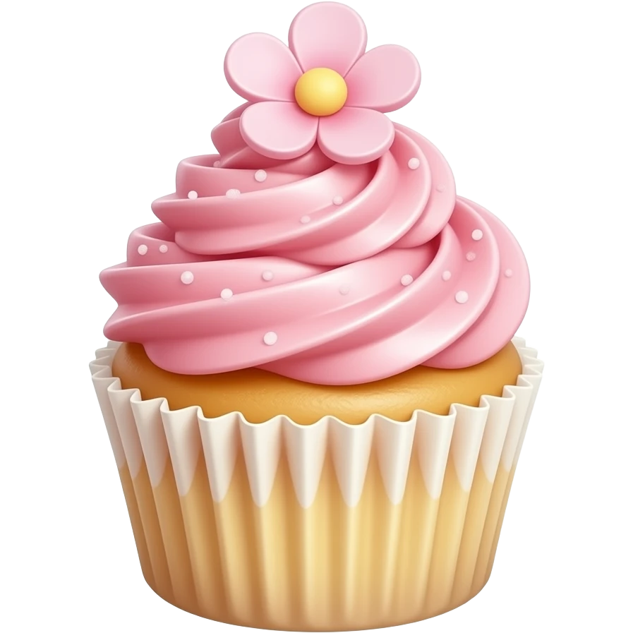 Cupcake with pink icing emoji