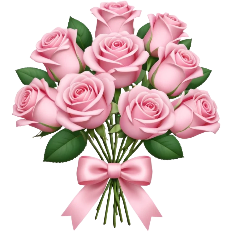 Pastel Pink roses bouquet with bow emoji