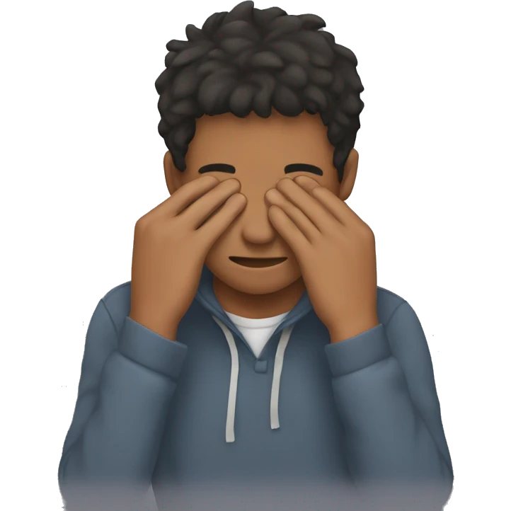 Young man covering his face emoji
