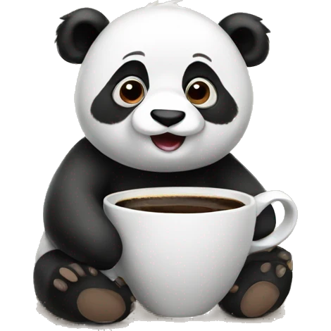panda with coffee emoji