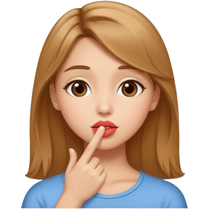 Chica de cabello castaño claro mandando un beso emoji