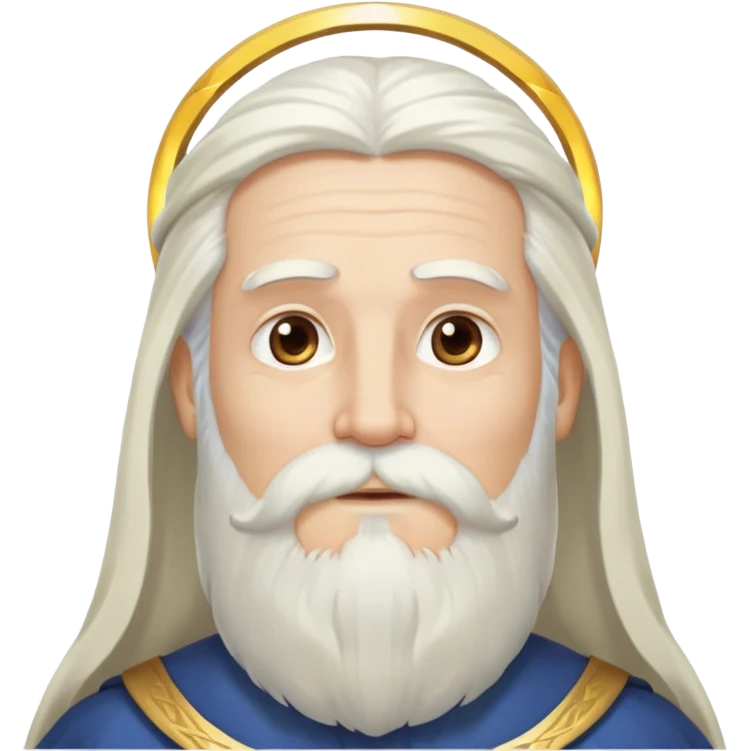 God, wise man with halo, long white hair, beard and white mustache emoji
