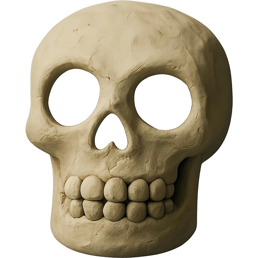claymation style skull face emoji