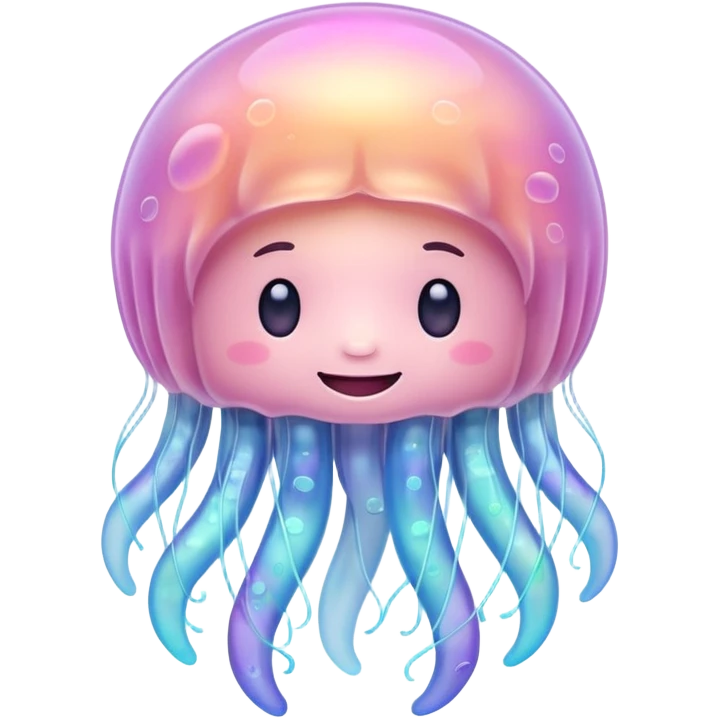 dreamy pastel jellyfish with a gentle smile emoji