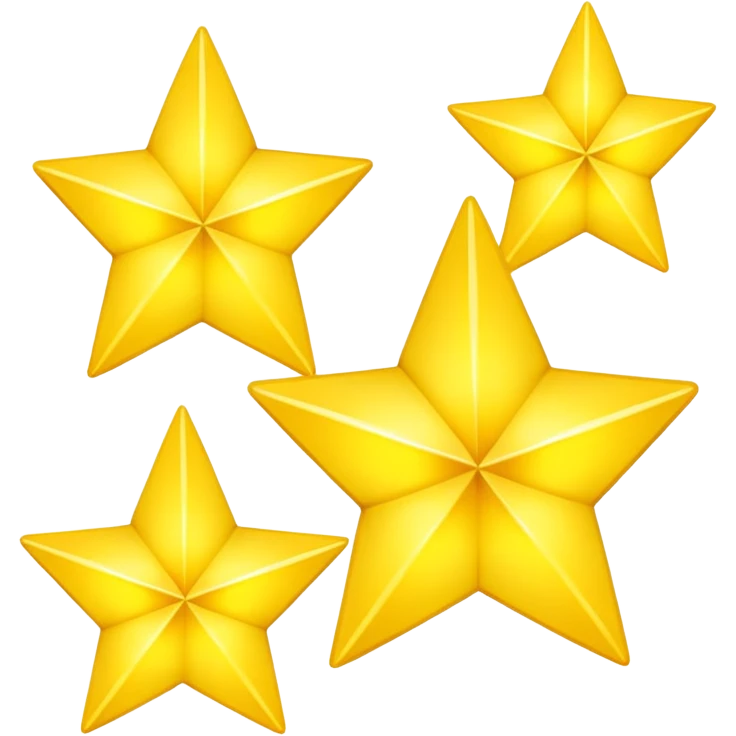 three glowing four-angled yellow stars - two big and one smaller emoji