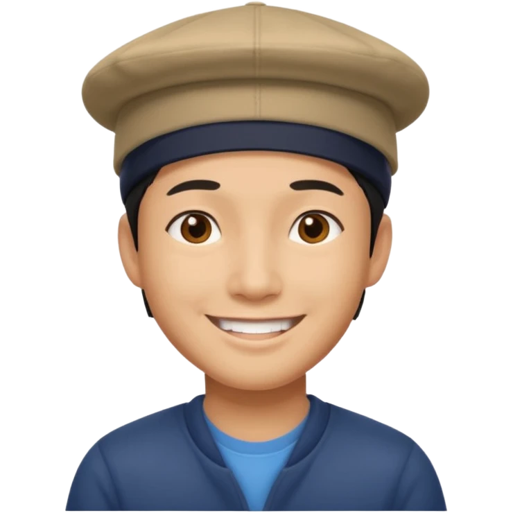 asian man with asian cap emoji