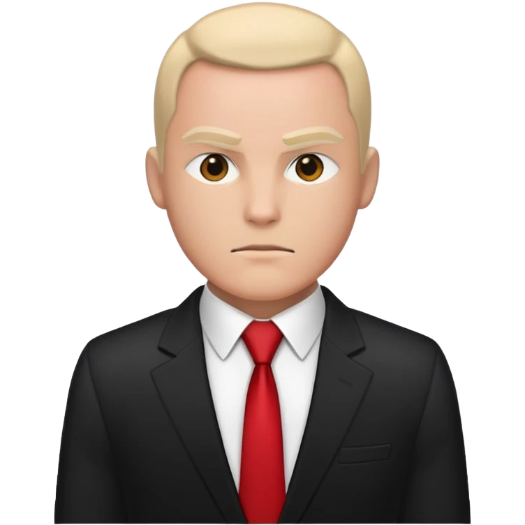 hitman with black suit and red tie emoji