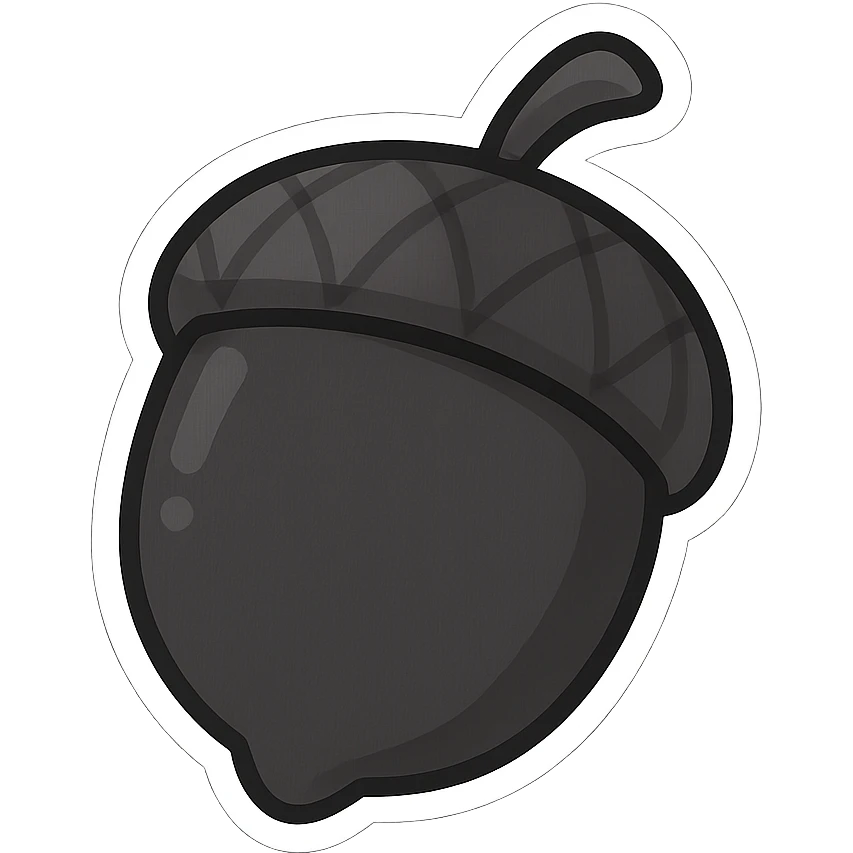 simple black acorn emoji