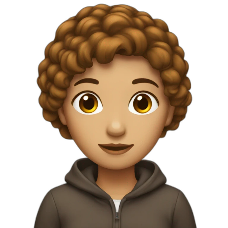 Fille cheveux brun emoji