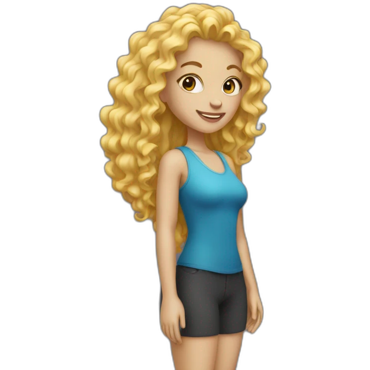 Tall curly blonde girl emoji