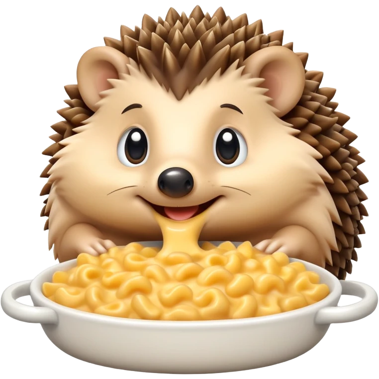 Hedgehog eating Mac and cheese emoji