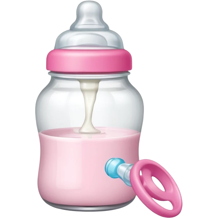 baby Milk bottle beside pacifier emoji