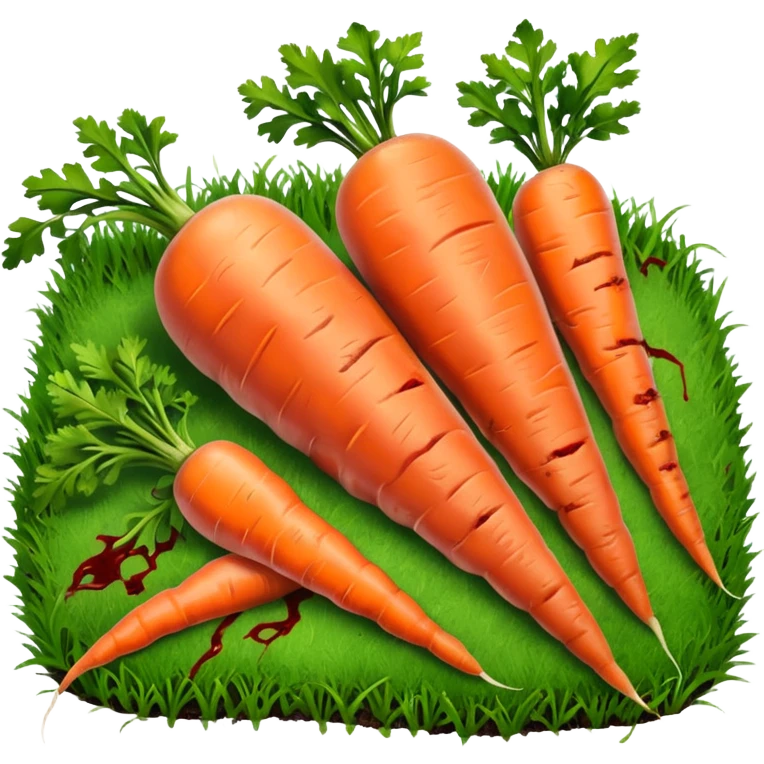 Мясные каркасы на трава и растущая морковка emoji