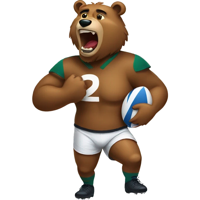 Bear playing rugby emoji