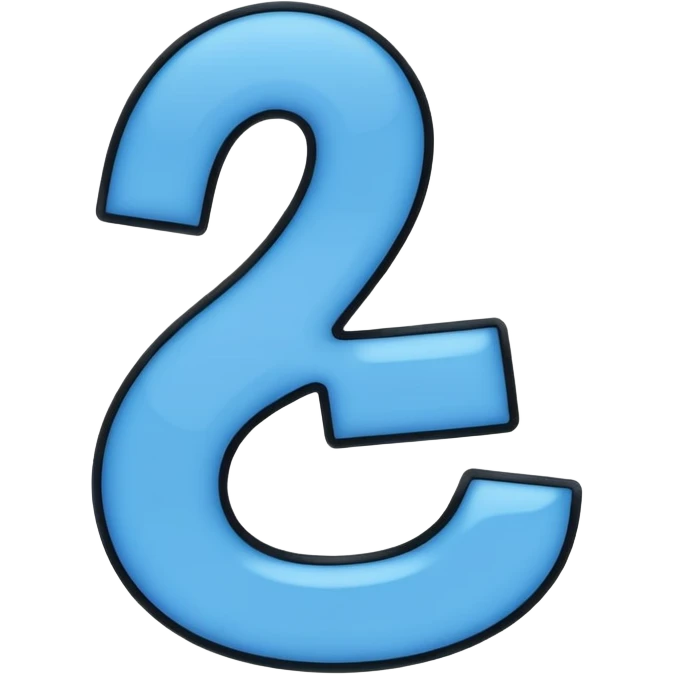 Blue four with black outline emoji