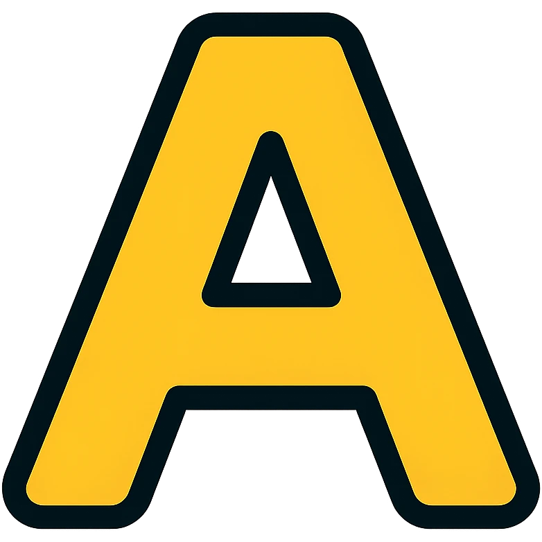 letter A, modern color icon style, clean and simple, suitable for app icons emoji