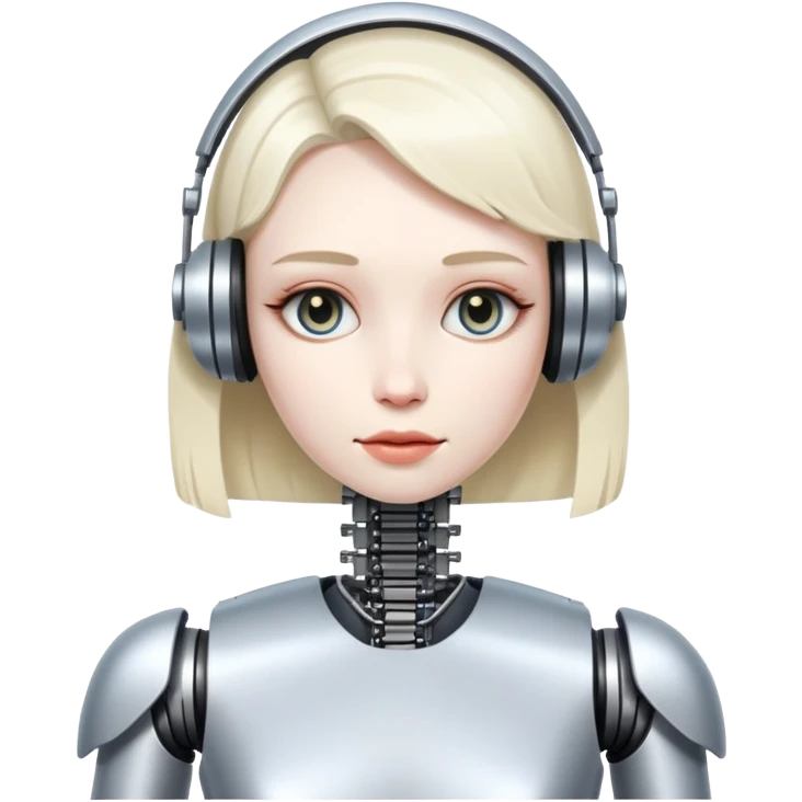 An female musician who is Half human half robo emoji