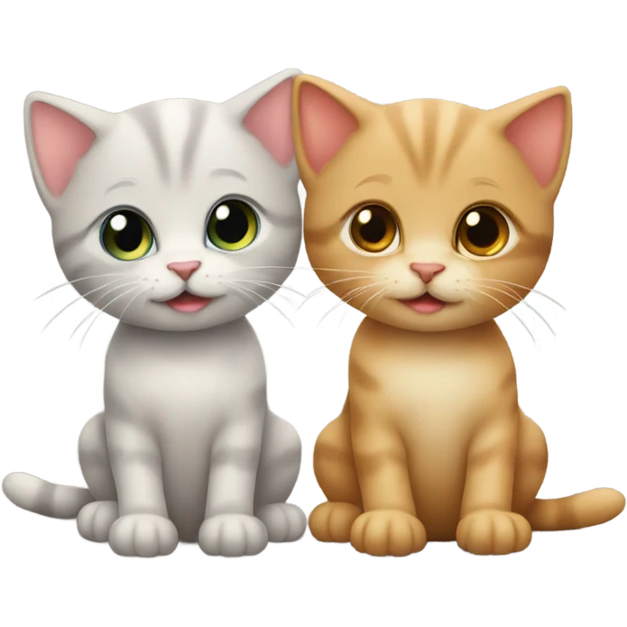 two kittens in love emoji