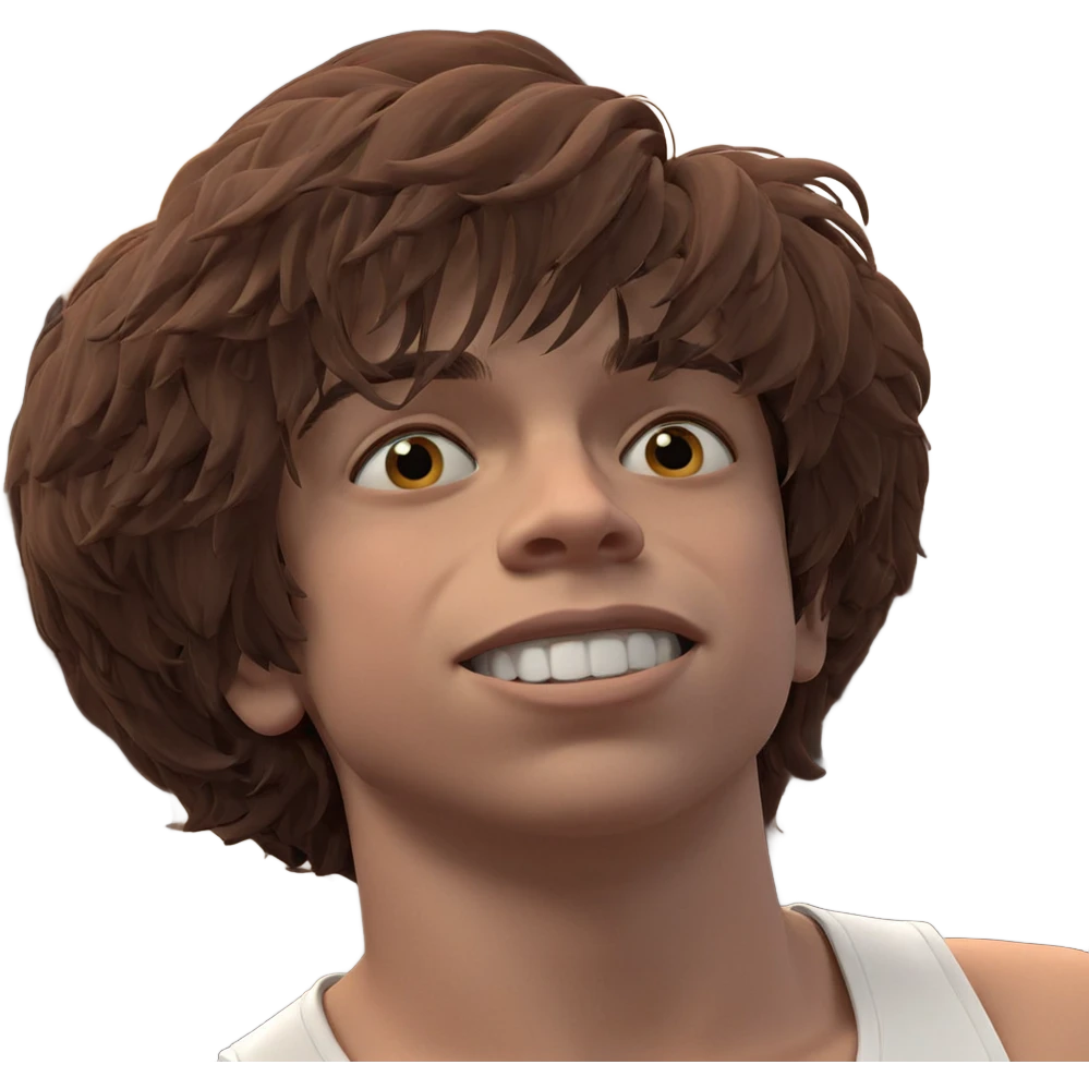 young boy in contemplation emoji