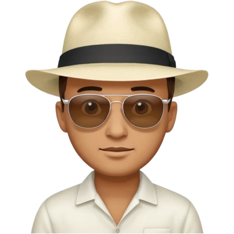 Man wearing white Panama hat emoji