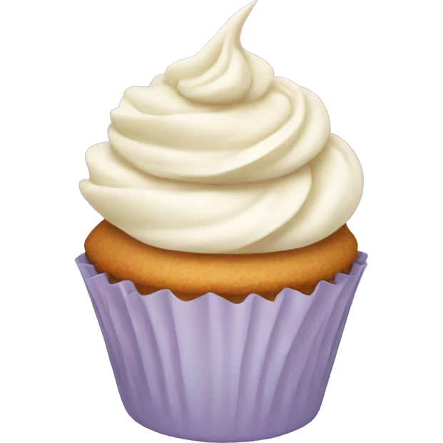 A vanilla cupcake emoji