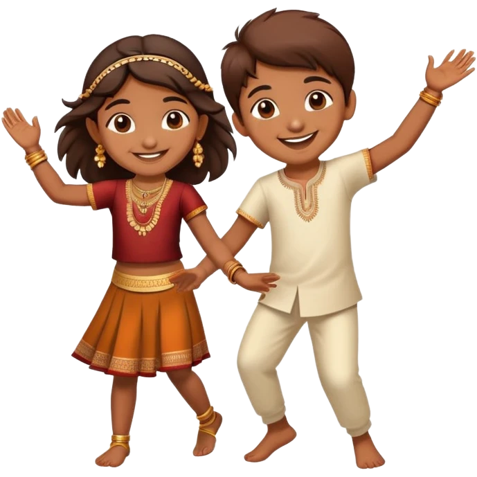 a indian children dancing emoji