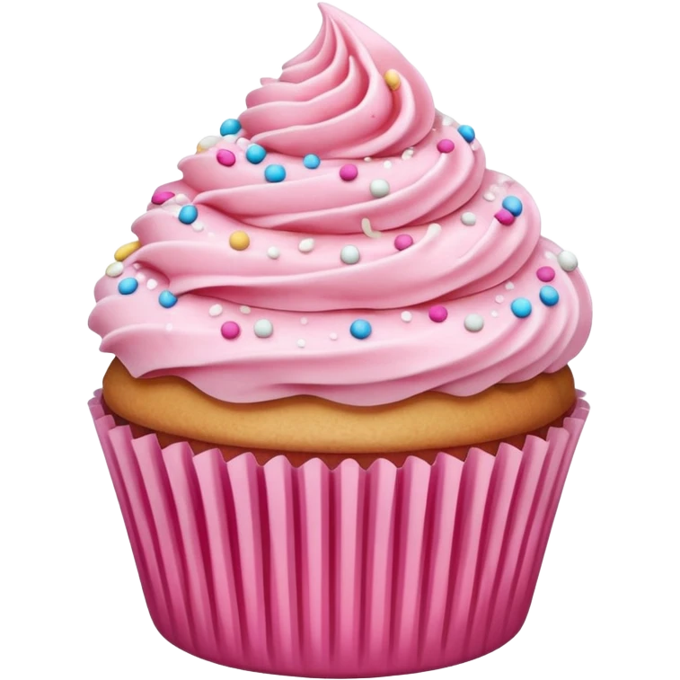 Cupcake with pink icing emoji