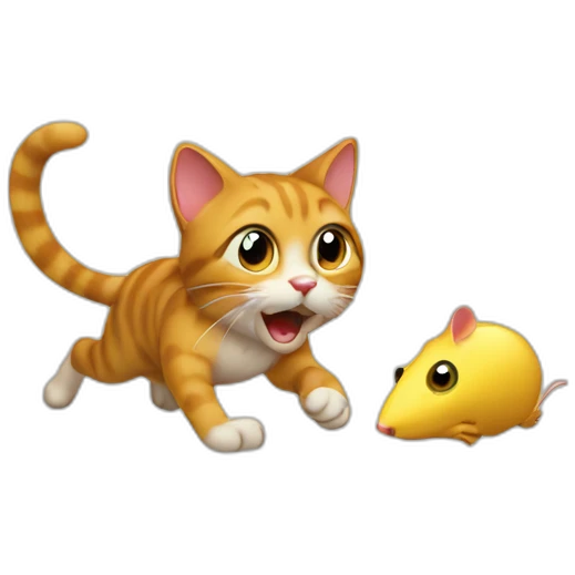 Cat hunting mouse emoji