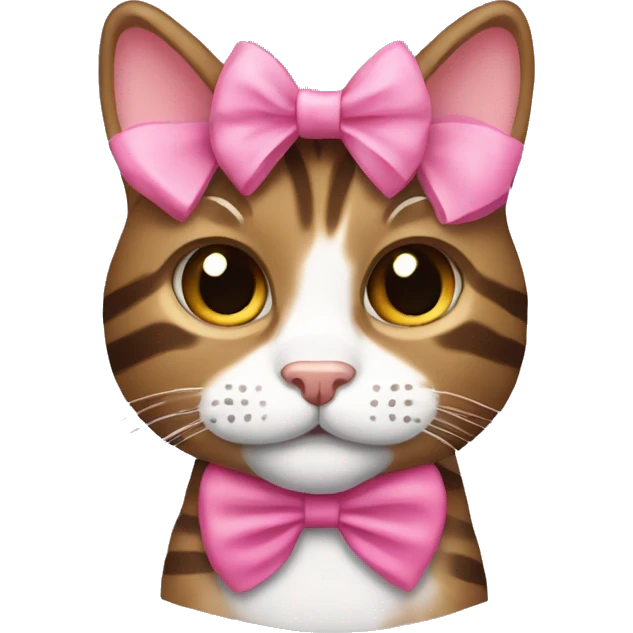 brown tabby with pink bow emoji