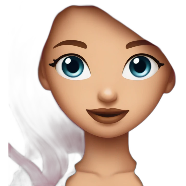 sexy; rock; leather; girl; pink and blue long smooth hair; emoji