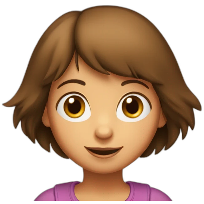 Dora l'exploratrice avec la tête d'un singe emoji