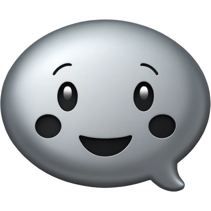 emoji chat burbulas juodai baltas su mettalic efektu emoji